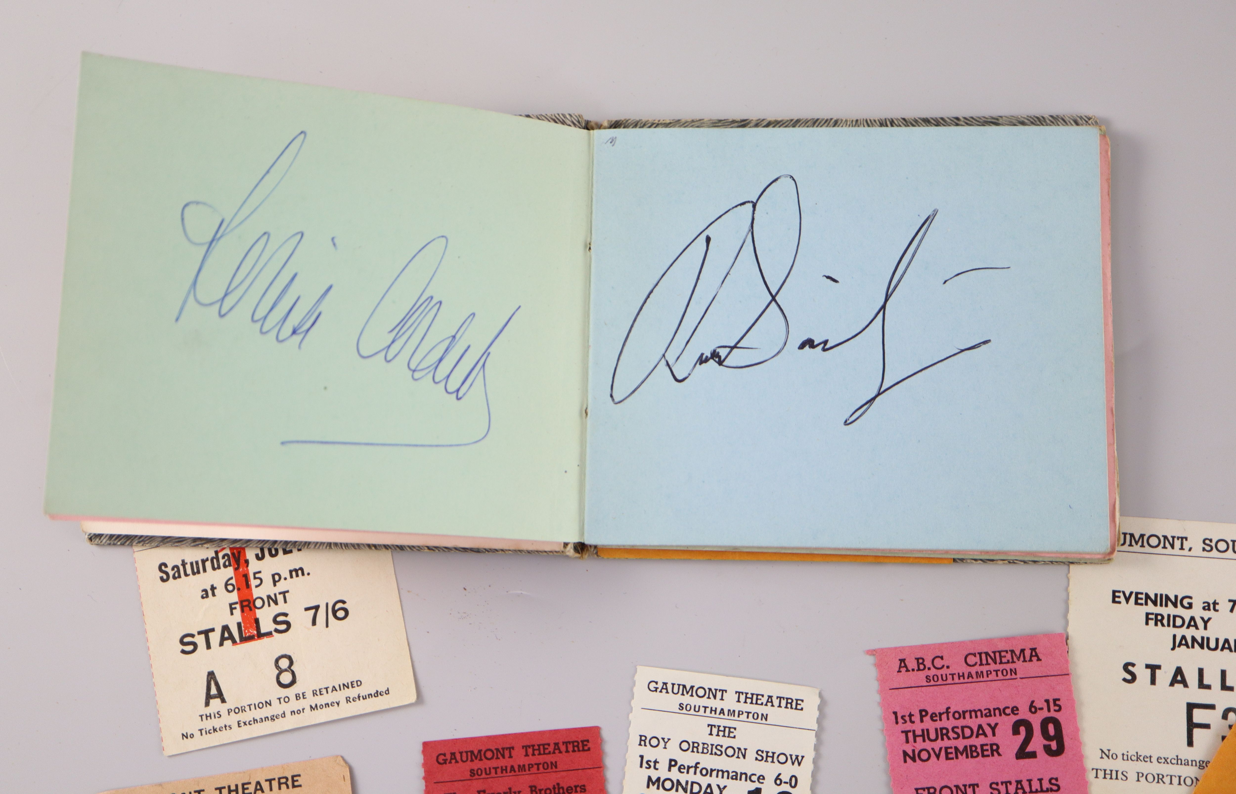 A 1960s autograph album of musicians signatures including all four Beatles, Roy Orbison, Searchers etc. 10.5 x 12cm